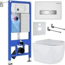 Унитаз подвесной Roxen Porto One Rimless 6 в 1 StounFix Dual Fresh 636623 (белое стекло)