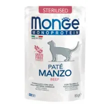 Пауч Monge для стерилизованных кошек, из говядины, Monoprotein, 85 г