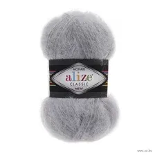 Пряжа "Mohair Classic №21" (100 г; 200 м; серый)