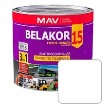 Грунт-эмаль по ржавчине MAV BELAKOR 15 белая матовая 1 л (1 кг)