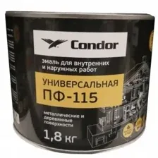 Эмаль ПФ-115 Condor черная 1,8кг