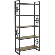 Стеллаж Hype Mebel Квадро 80x170 (черный/дуб галифакс олово)