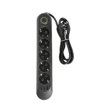 Сетевой фильтр QUMO Power Bar Light SPFS 5 розеток 2500Вт 10A кабель 2м 3USB-A черный