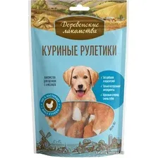 Лакомство для собак Деревенские лакомства Куриные рулетики для щенков 90 г