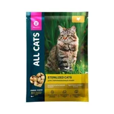 Влажный корм для кошек All Cats для стерилизованных кошек тефтельки с курицей в соусе (85г)