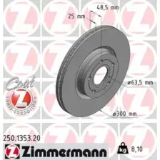 Тормозной диск ZIMMERMANN 250.1353.20 вентилируемый , передняя ось