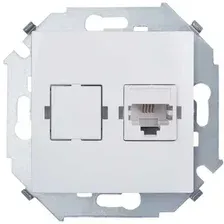 Розетка телефонная Simon 1591480-030 (белый)