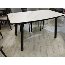 Кухонный стол Kenner AA1400 (черный/керамика/мрамор белый)