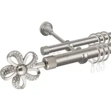 Карниз для штор настенный двухрядный АС ФОРОС Grace Ромилда D25Г/16Г 1,6 м сатин