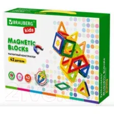 Конструктор магнитный Brauberg Kids Magnetic Big Blocks-42 / 663846