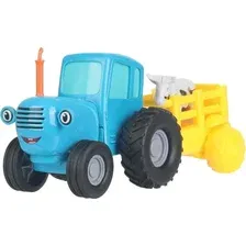 Автомобиль игрушечный Технопарк Синий трактор с телегой и коровой / BLUTRA-11-CARTCOW-WOD