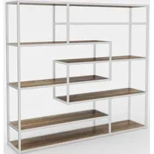 Стеллаж Hype Mebel Зиг-Заг 170x150 (белый/дуб галифакс олово)