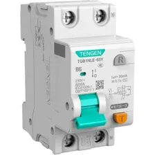 Дифференциальный автомат Tengen TGB1NLE-63Y 1P+N 6A B 6kA 30mA AC 2M TEN312110