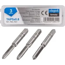 Набор метчиков Scheppach Sch-TAP5x0.8 (65176), (3шт)