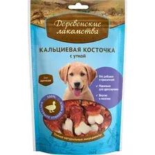 Лакомство для собак Деревенские лакомства Кальциевая косточка с уткой (90г)