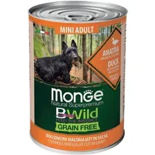Влажный корм для собак Monge BWild Grain Free Mini с уткой, тыквой и кабачками (400г)