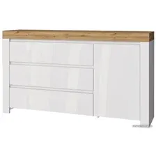 Тумба Anrex Taurus 1D3S (белый глянец-дуб вотан)