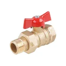 Кран шаровой 1" нар.-вн. бабочка (со сгоном) PN1,6 МПа; 11Б27п9, Цветлит (кран с американкой)