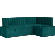 Уголок кухонный мягкий Mebel-Ars Вермут 211x83x141/M11-23-2 (сине-зеленый Star Velvet 43 Black Green)