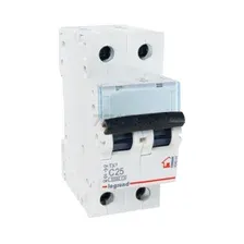 Автоматический выключатель LEGRAND TX3 2P 25A C 6кA (404044)