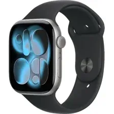 Умные часы Apple Watch Series 11 GPS 46mm / MEV04 (космический серый/черный спортивный ремешок S/M)
