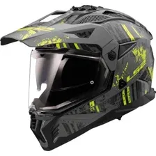 Мотошлем LS2 MX702 Pioneer 2 Crazy (S, черный/желтый матовый)