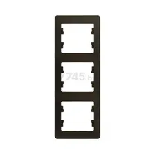 Рамка трехместная SYSTEME (SCHNEIDER) ELECTRIC Glossa вертикальная шоколад (GSL000807)