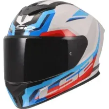 Мотошлем LS2 FF820 Rapid III Hyper (XS, белый/синий/красный)