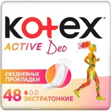 Прокладки женские ежедневные Kotex Active Deo, 48 шт