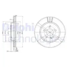 Тормозной диск DELPHI BG3397 вентилируемый , передняя ось