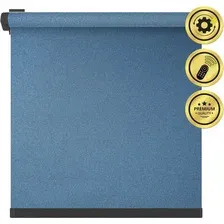 Рулонная электроштора НеоФьюжен Мегаполис 170х250 левая (синий, черная фурнитура)