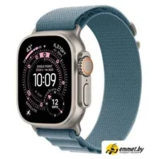 Умные часы Apple Watch Ultra 3 LTE 49 мм (титановый корпус, природный/голубой, текстильный ремешок р