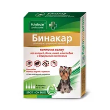 Капли от блох Pchelodar Бинакар Rus для собак и щенков мелких пород (4 пипетки)