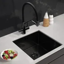 Кухонная мойка ARFEKA ECO AR 450*450 BLACK PVD NANO DECOR MILLET GRAINS