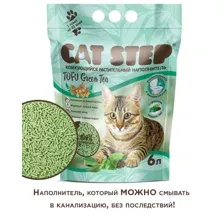 Наполнитель комкующийся растительный CAT STEP Tofu Green Tea 6л