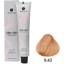 Крем-краска Adricoco Miss Adri 9.43 (100мл, очень светлый блонд медный золотистый)
