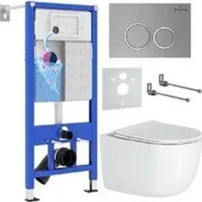 Унитаз подвесной Roxen Vortex Tornado в комплекте с инсталляцией StounFix Dual Fresh 6 в 1 964355 (к