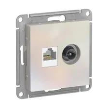 ATLASDESIGN РОЗЕТКА двойная ТВ + компьютерная RJ45 кат. 5e, механизм, ЛОТОС