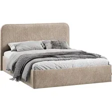 Кровать Трия Тиффани c ПМ 140x200 Тип 1 и заглушиной (микровелюр Wellmart Dark Beige)