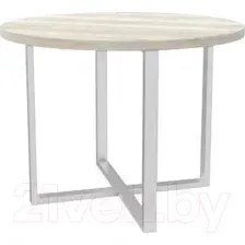 Обеденный стол Hype Mebel Раунд раздвижной 100x100 (белый/древесина белая)