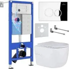 Унитаз подвесной Roxen Porto One Rimless 6 в 1 StounFix Dual Fresh 516917 (кнопка: хром)