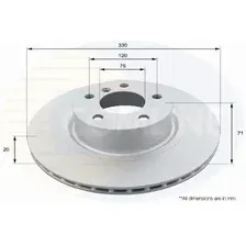Тормозной диск COMLINE ADC1780V вентилируемый , задняя ось
