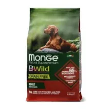 Сухой корм Monge Dog BWild GRAIN FREE для собак, беззерновой, из мяса ягненка с картофелем 2,5кг