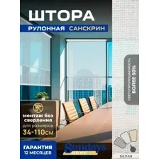 Рулонная штора Sundays Home Санскрин SS 1300-01 57х215 (белый)