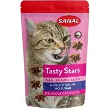Лакомство для кошек Sanal Tasty Stars Salmon / 3881SC (40г)