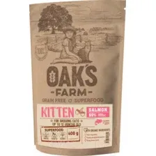 Сухой корм для кошек Oak's Farm Беззерновой для котят. Лосось (400г)