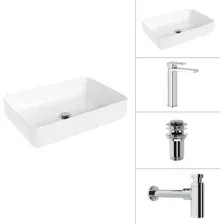 Умывальник Lauter 21487-50+Cascade 21СК0655C+сифон 21635CH+дон.клапан 21190CH (хром)