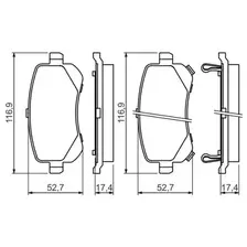Тормозные колодки дисковые задняя ось BOSCH 0 986 494 496