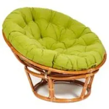 Кресло садовое Tetchair Papasan 23/01 W с подушкой 125 (коньячный/флок олива 23)