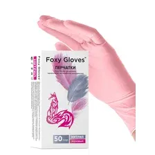 Нитриловые перчатки Foxy Gloves Нитриловые (S, 100 шт, розовый)